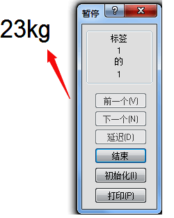 标签编辑界面示意图，展示变量已被放置在标签模板上的具体位置
