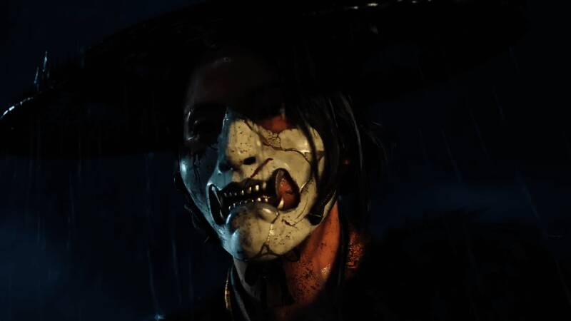 《羊蹄山之魂》黑色限量版PS5主机，表面图案以墨绘风格呈现，充满东方韵味