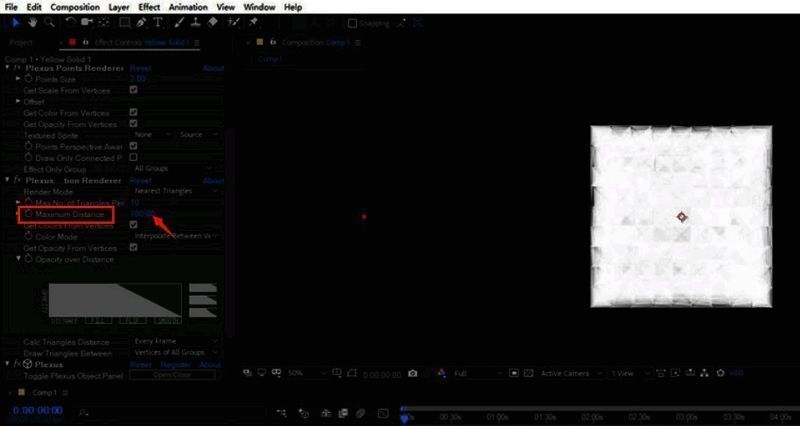 Maximum Distance参数设置界面，输入框内显示当前数值100