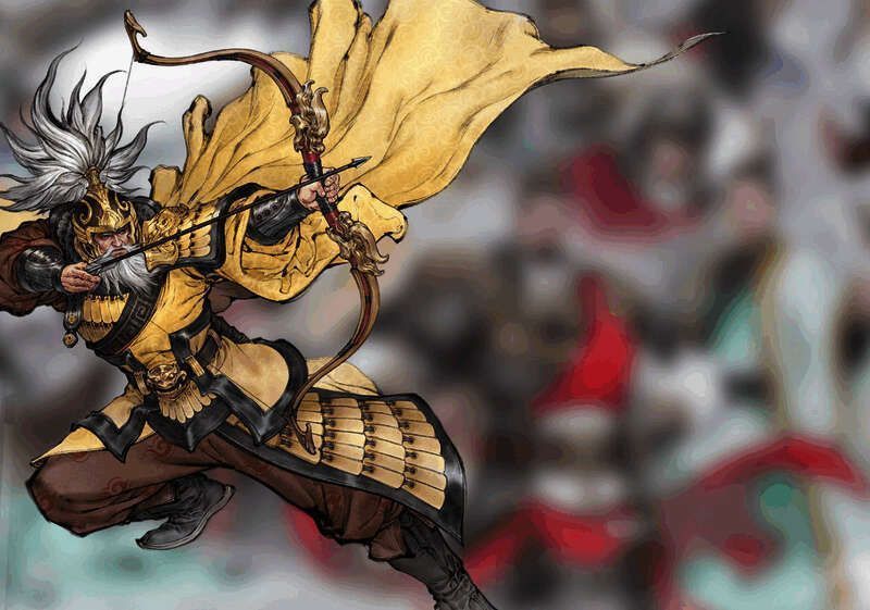 凌统战斗画面，手持长剑，身披重甲，坚如磐石