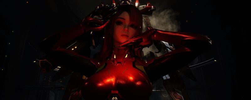 矛隼机甲在空中展开激烈空战，机身闪耀着蓝色能量光芒