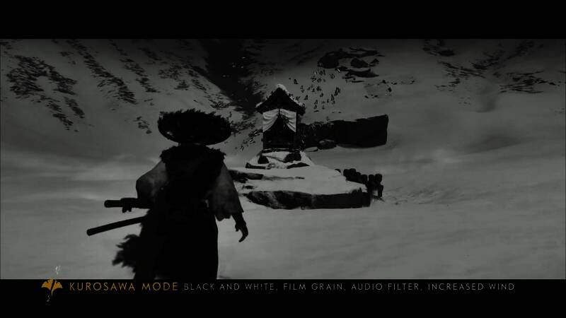 游戏画面呈现黑白风格，带有明显的胶片颗粒感和复古滤镜