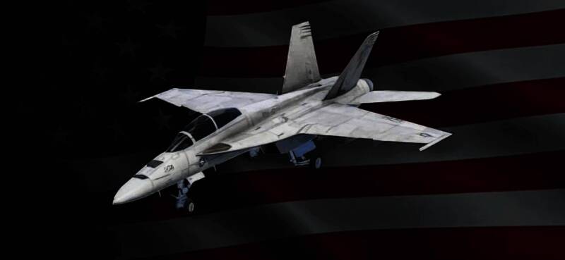 F/A-18E超级大黄蜂飞行画面，正在进行空中格斗