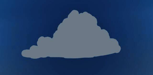 使用硬圆刷绘制云朵基础形状