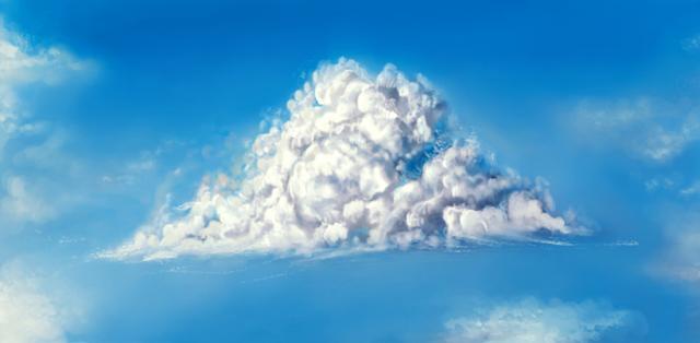 最终完成的逼真蓬云彩效果图