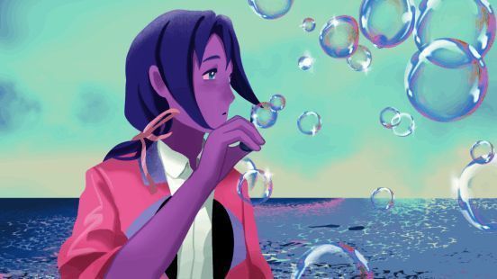 游戏主菜单界面，背景为魔法学院夜景