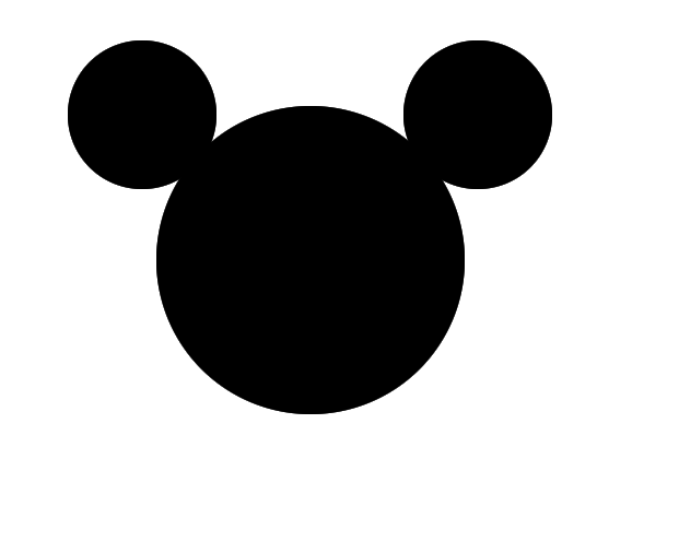 耳朵绘制完成，两个椭圆形对称排列于头部两侧