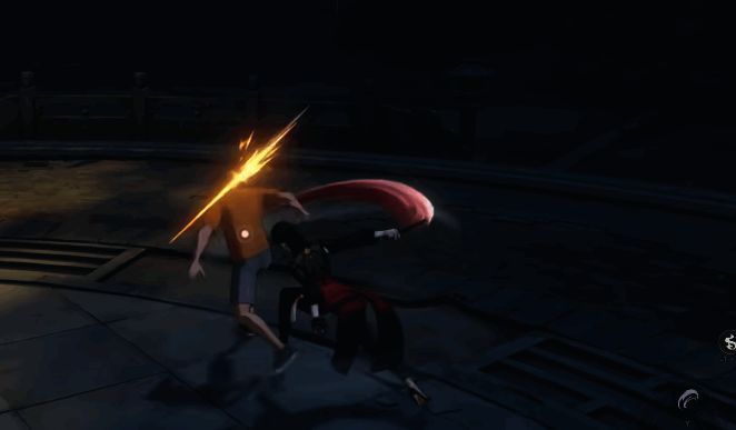 凌九将敌人困于半圆形范围内，展开连续攻击