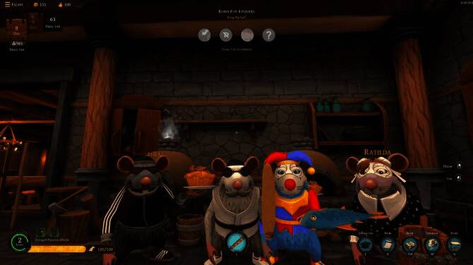 餐厅内部场景描绘，可以看到老鼠们分工合作，有的负责切菜，有的负责端盘子