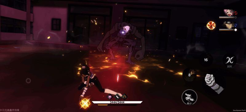 战斗场景截图，角色发动大招瞬间特效绚丽