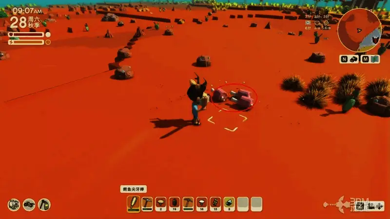 战斗胜利后，地上散落着变异鳄鱼掉落的稀有资源