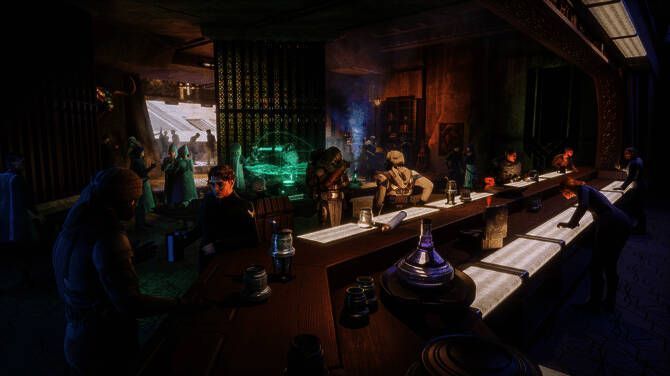 《沙丘：觉醒》游戏画面展示沙漠战斗场景，角色身穿高科技装备进行激烈对抗