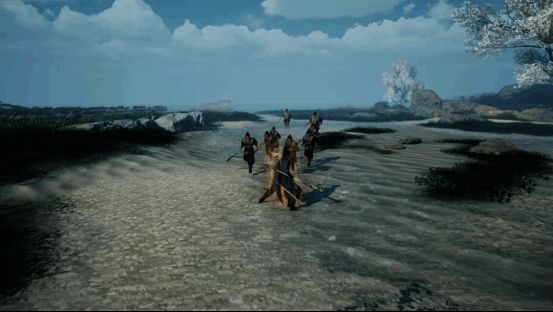 游戏内特色事件场景展示，包含运镖、采集、通缉等画面