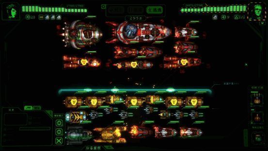 游戏场景展示宇宙舰队战斗画面，飞船穿梭于星系之间