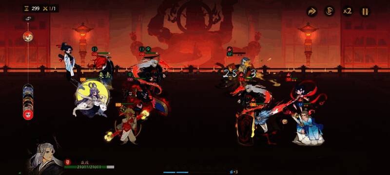 战斗流程示意图展示各角色出手顺序及效果触发