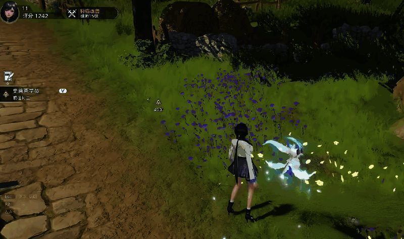 战斗场景截图，展现玩家与圆石怪盗激烈对战的画面