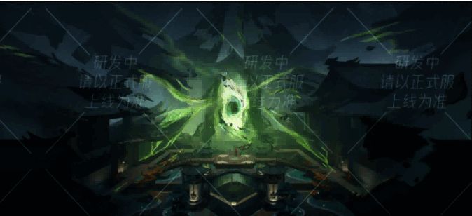 CF手游新地图灵音城全景，充满东方赛博朋克风格的高塔与废墟交织