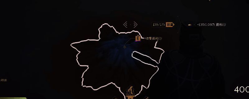 《沙丘：觉醒》游戏中面粉沙采集点示意图，标注清晰的区域地图界面