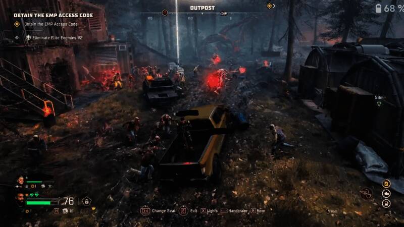 载具改装界面，显示油量条与多个可安装模块选项