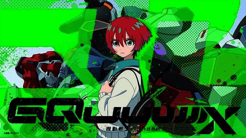 《机动战士高达GQuuuuuuX》动画剧照，主角驾驶机体进行激烈空战