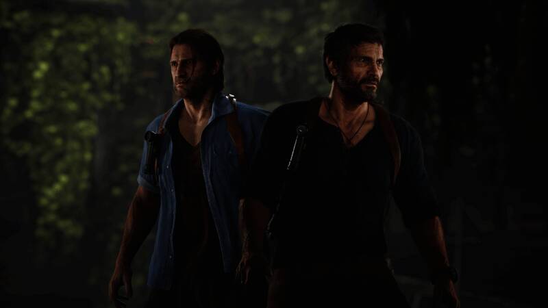 汤米扮演山姆·德雷克的皮肤展示图，兄弟并肩作战的画面设计