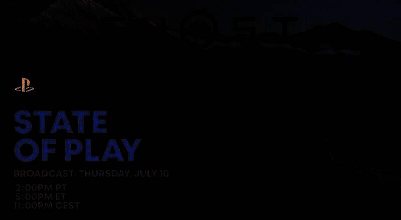 《羊蹄山之魂》State of Play直播宣传图，背景为手持武士刀的女主角笃，周围环绕六名敌人剪影