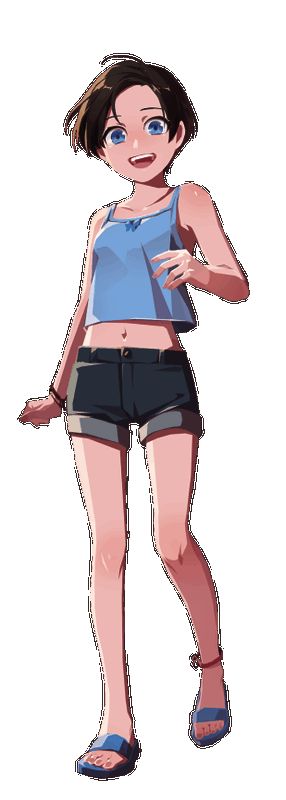 神秘少女面带微笑，背着小包，眼神清澈