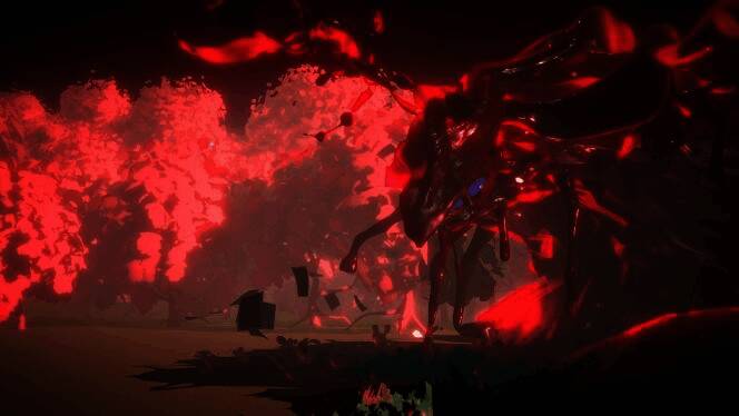 赤黑色不明存在追逐主角，画面紧张刺激