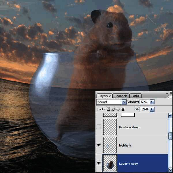 调整不透明度后的玻璃层效果展示