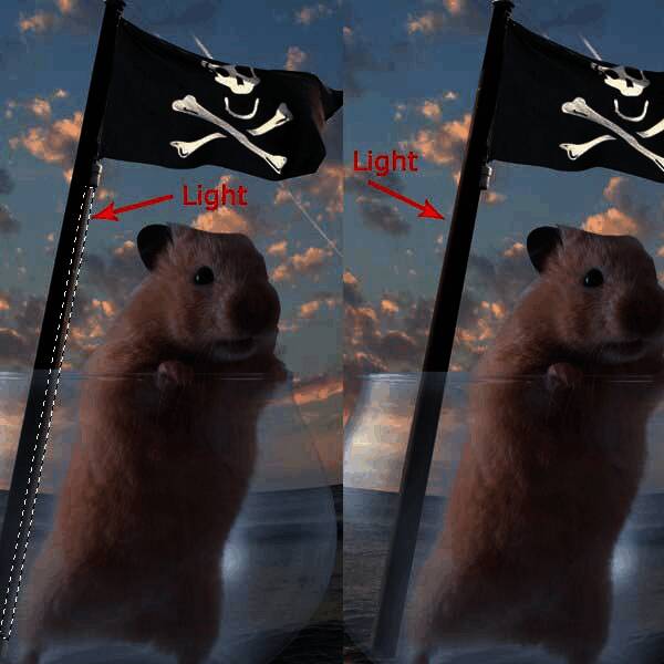 旗帜及高光调整完成后的效果展示