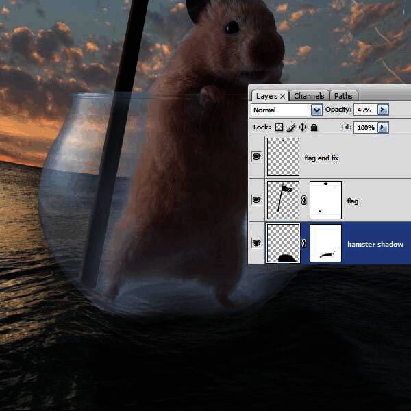 阴影效果添加过程中的画面截图