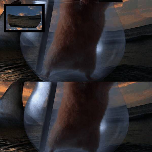 球形透视效果处理完成后的画面展示