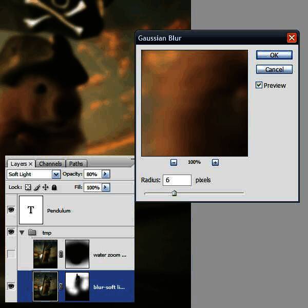 应用动态模糊效果的图层设置示意图
