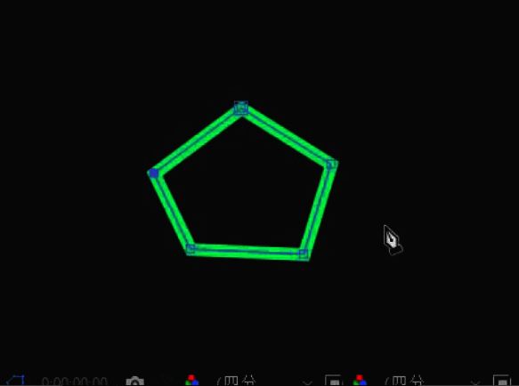 Adobe After Effects界面展示五边形图案绘制过程