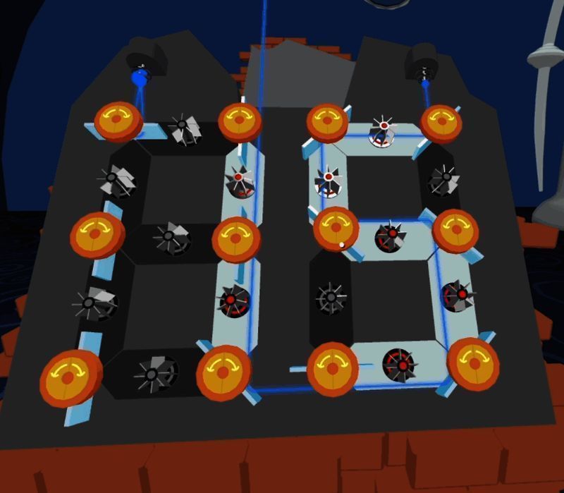 完成所有任务后主角站在冰冻鱼缸上眺望阁楼出口的剪影画面