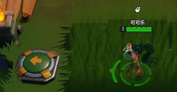 蹦床道具触发后敌人被弹飞至塌陷区画面