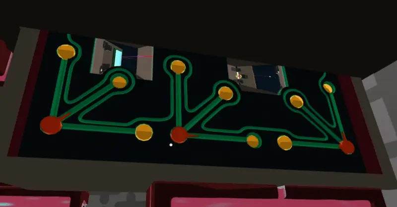 地下空间中的粉色冰块正在被激光逐渐融化，光影效果逼真