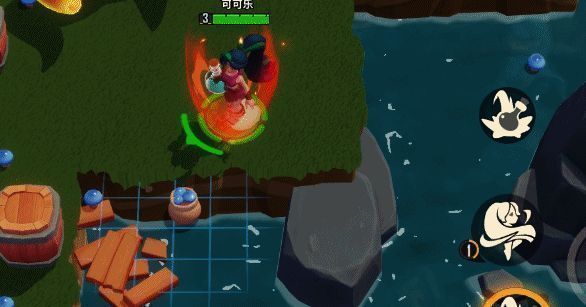 游戏中角色在动态塌陷地图中展开激烈对抗，利用地形变化进行战术博弈