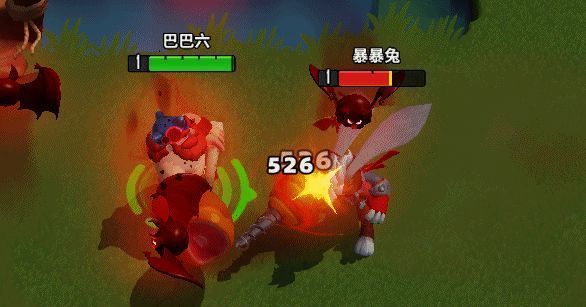 巴巴六周围环绕吸血蝠，触碰到敌人时瞬间爆炸造成伤害并回血