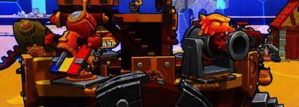 战舰甲板上安装多种炮塔，包括远程狙击炮与范围轰炸装置