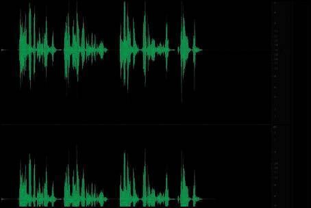 插入完成后，波形图中出现一段无波动区域，表示空白音频已成功添加
