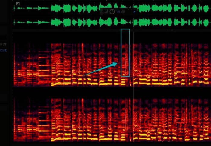 播放界面展示，时间轴停留在吸气声明显的位置