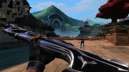 玩家手持戍卫武器在地图角落进行隐蔽狙击的战斗画面