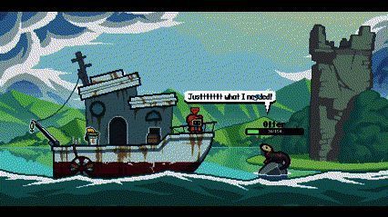 游戏中的顾客角色形象各异，围绕在小船周围等待食物