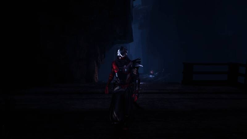 八云限定皮肤‘鸦之超忍’全身展示，黑色战衣搭配金属护具，细节精致