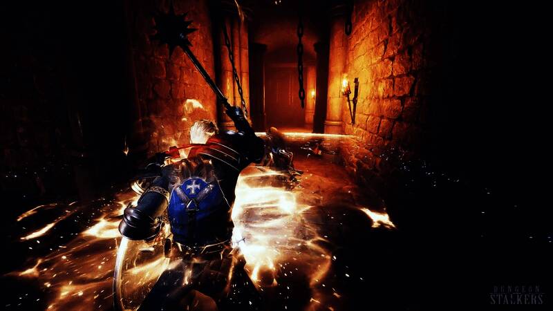 两名追踪者在狭窄通道中展开对决