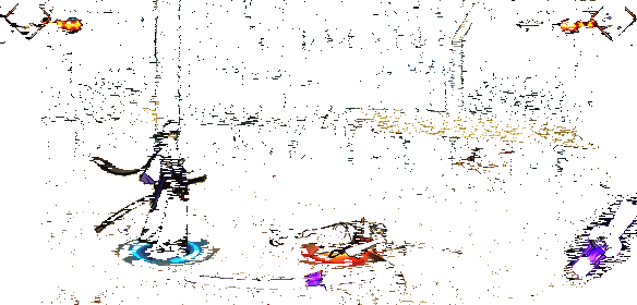 漂泊带土地面释放拔刀斩，刀光横扫前方敌人