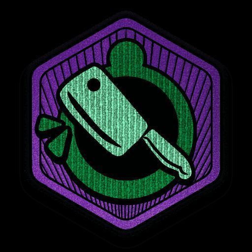 “巨蛋杀手”徽章图标，爆米花爆炸特效，带有控制标记