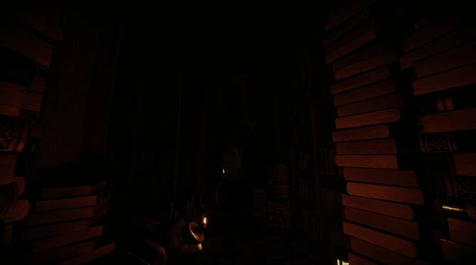 主角手持自制武器在废墟中前行，背景可见诡异生物轮廓