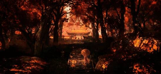 枫林小驻地图全景图，山水环绕，古桥流水尽显东方意境